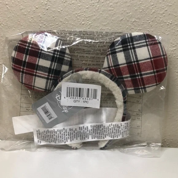 Mickey Mouse Plaid Christmas Ear Headband